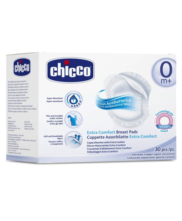 Chicco Natural Feeling Antibacterial Breast Pads - 60 Pieces-0