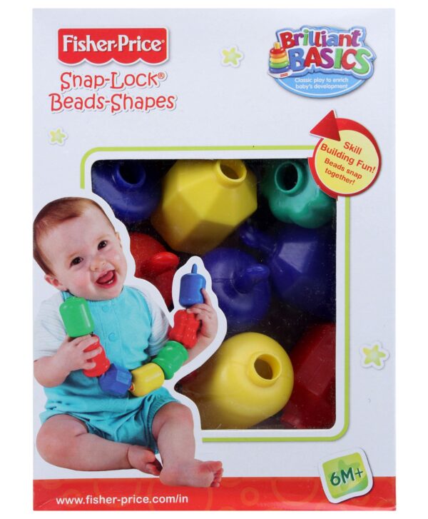 Fisher Price Brilliant Basics Snap Lock Bead Shapes - Multicolor-0