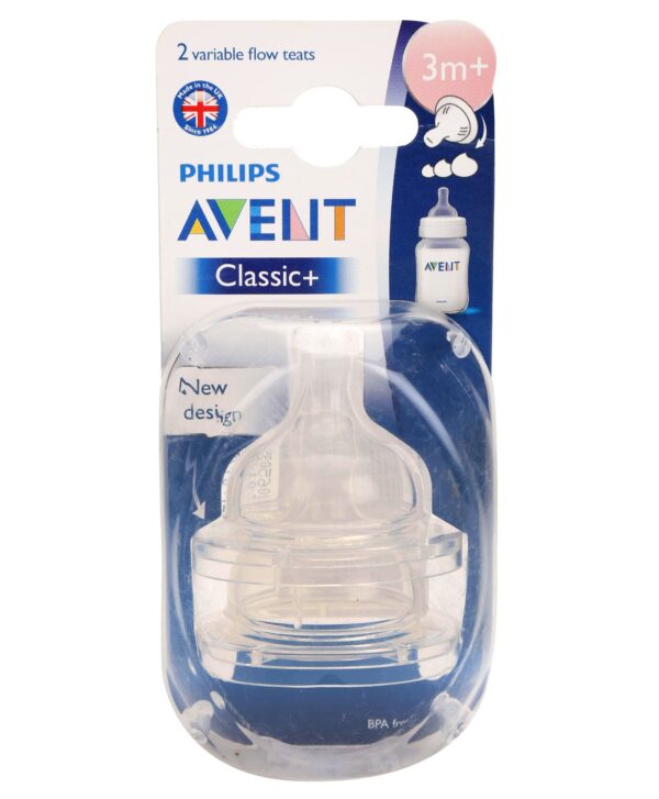 Avent Classic Silicone Teat Variable Flow - Set of 2-0