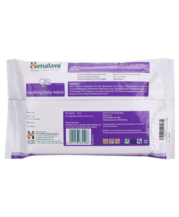 Himalaya Herbal Soothing Baby Wipes - 24 Pieces-1657