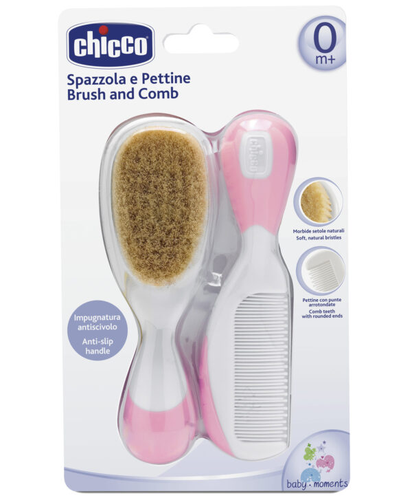 Chicco Brush And Comb Set - Pink-0