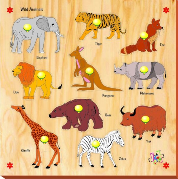 Kinder Creative 10 Wild Animals with Knobs - KCS06-0