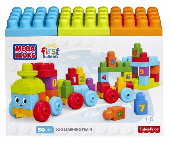 Mega Bloks First Builders 123 Learning Train 50 Pcs - Multicolor-1207