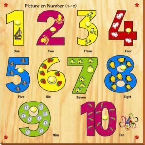 Kinder Creative Picture on Number with Knobs - 10 PCS-0