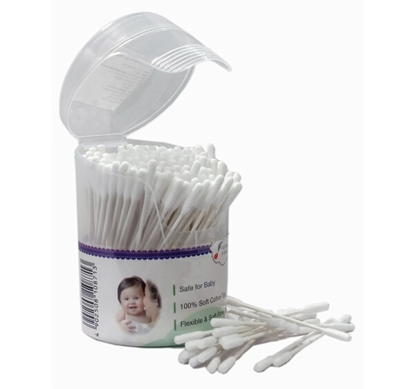 Pigeon Cotton Swabs Thin Stem, 200Pcs/Hinged Case-24813