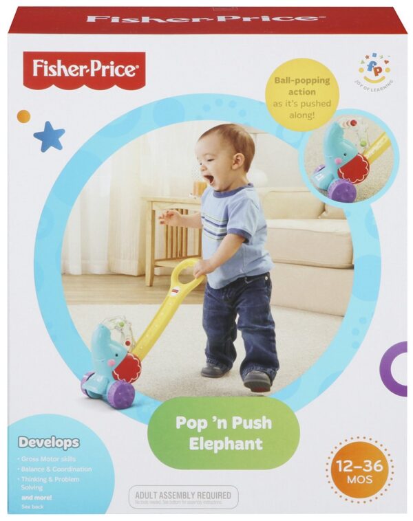 Fisher Price Pop N Push Elephant-1561