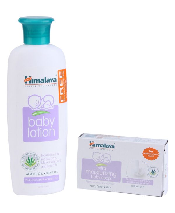 Himalaya Herbal Baby Lotion 200 ml Plus Cream 100 gm Combo-0