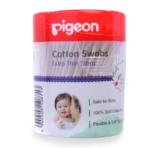 Pigeon Cotton Swabs Thin Stem, 200Pcs/Hinged Case-0