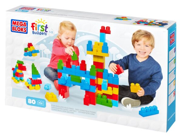 Mega Bloks First Builders Fun Endless Building 80 Pcs - Multi Color-1179