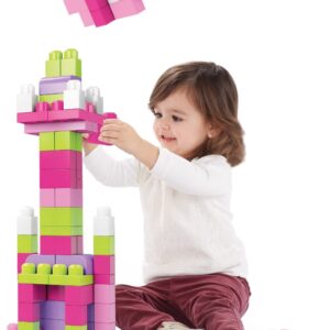 Mega Bloks First Builders Big Building Bag Pink - 80 Pieces-1197