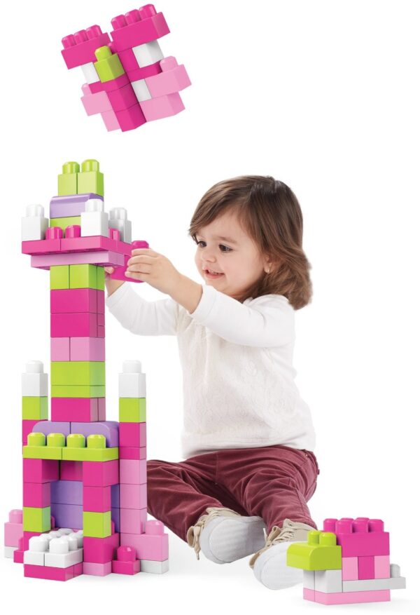 Mega Bloks First Builders Big Building Bag Pink - 80 Pieces-1197