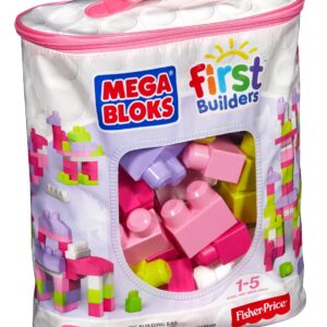 Mega Bloks First Builders Big Building Bag Pink - 80 Pieces-1195