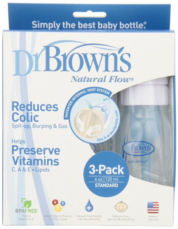 Dr. Brown's Natural Flow Standard Neck Bottle 4 oz - 3-Pack-0