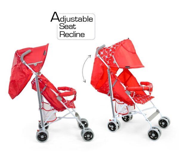 LuvLap Comfy Baby Buggy - Red-2249