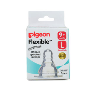 Pigeon Large Sized Flexible Nipple Blister (9M+) - Pack of 3-0