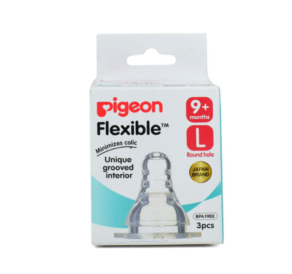 Pigeon Large Sized Flexible Nipple Blister (9M+) - Pack of 3-0