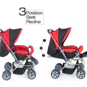 LuvLap StarShine Stroller Cum Pram (18135) - Red-2243