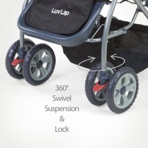 LuvLap StarShine Stroller Cum Pram (18135) - Red-2245