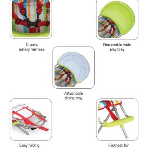 LuvLap Sunshine Baby Highchair With Transparent Tray (18113) - Green-2268