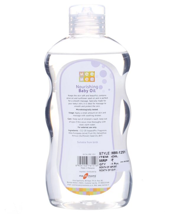 Mee Mee Nourishing Baby Oil - 500 ml-630