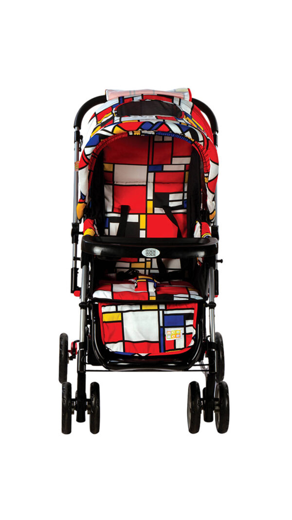 Mee Mee Fully Canopied Pram Cum Rocker - Red Printed-0