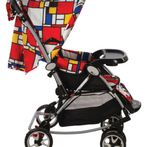 Mee Mee Fully Canopied Pram Cum Rocker - Red Printed-3834