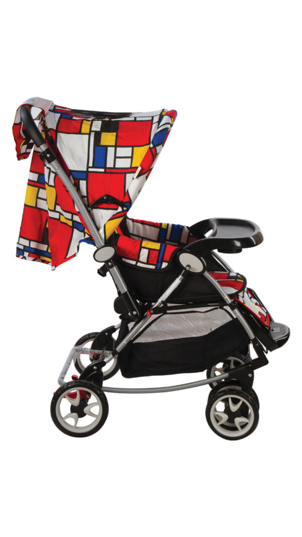 Mee Mee Fully Canopied Pram Cum Rocker - Red Printed-3834