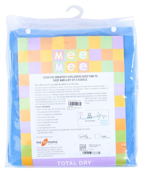 Mee Mee Total Dry Matress Protector Blue - Large-567