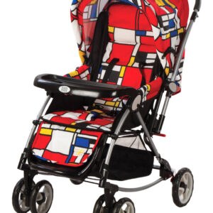 Mee Mee Fully Canopied Pram Cum Rocker - Red Printed-3833