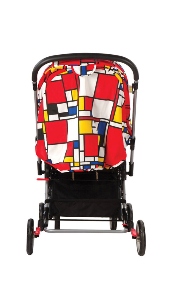 Mee Mee Fully Canopied Pram Cum Rocker - Red Printed-3835