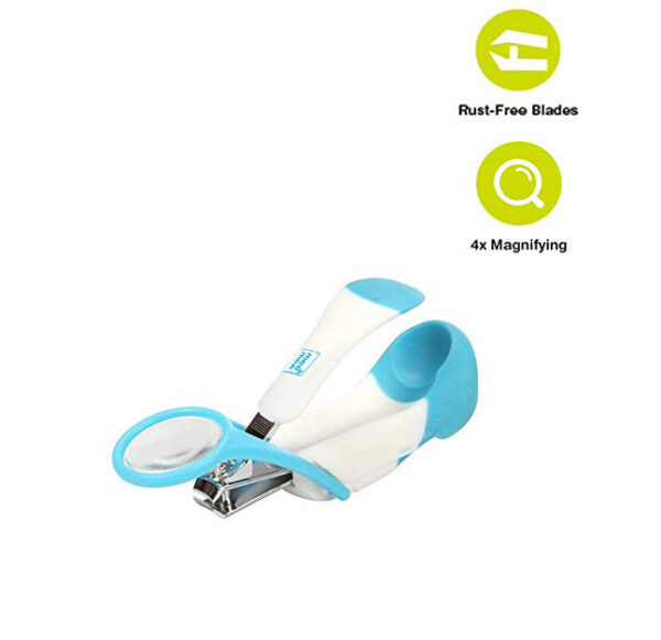 Mee Mee Gentle Nail Clipper With Magnifier - White & Blue-29035