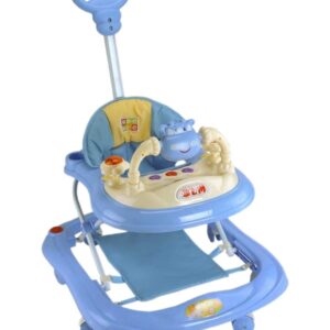 Mee Mee Baby Walker with Adjustable Height and Push Handle Bar -Blue-0