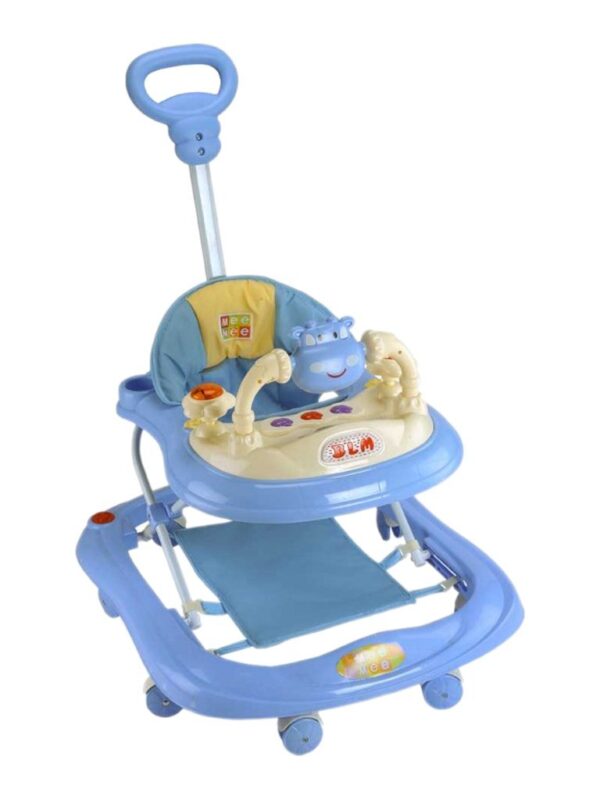 Mee Mee Baby Walker with Adjustable Height and Push Handle Bar -Blue-0