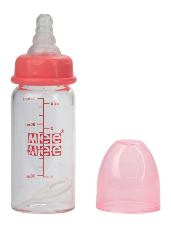 Mee Mee Glass Feeding Bottle Pink - 120 ml-710