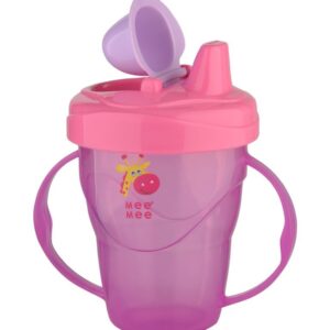 Mee Mee Twin Handle Non-Spill Feeding Cup Dark Pink-0