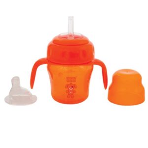 Mee Mee 2 in 1 Spout Straw Training Cup Orange - 150 ml-443