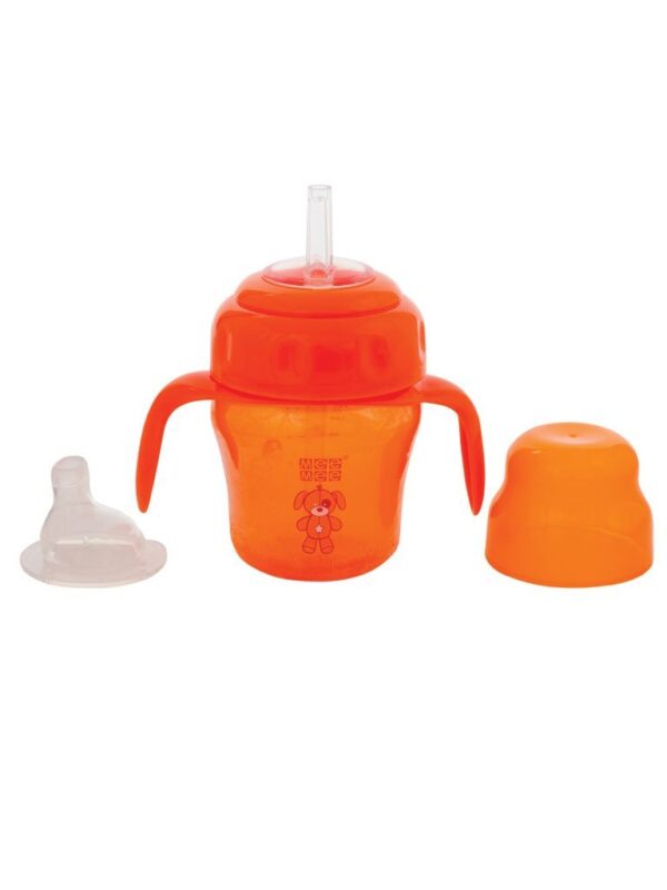 Mee Mee 2 in 1 Spout Straw Training Cup Orange - 150 ml-443