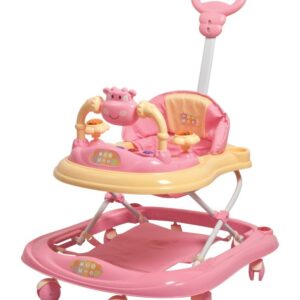 Mee Mee Baby Walker with Adjustable Height and Push Handle Bar -Pink-0