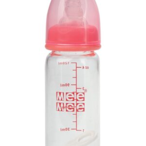Mee Mee Glass Feeding Bottle Pink - 120 ml-0
