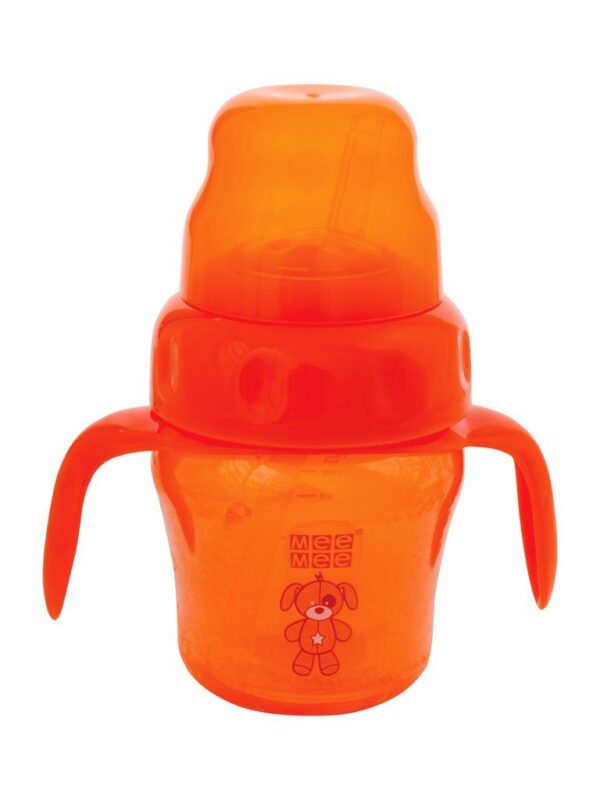 Mee Mee 2 in 1 Spout Straw Training Cup Orange - 150 ml-0