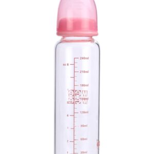 Mee Mee Large Size Glass Feeding Bottle Pink - 240 ml-490