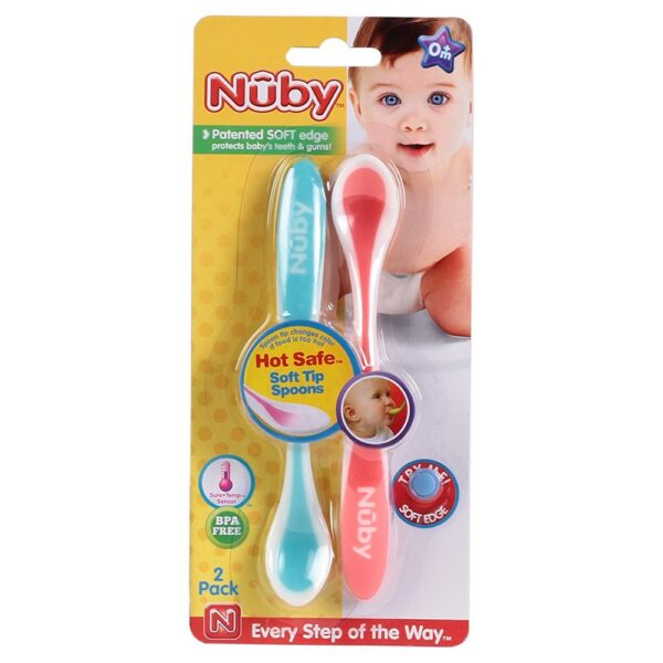 NUBY Hot Safe Soft Tip Spoon Set Of 2 - Mullticolor-0