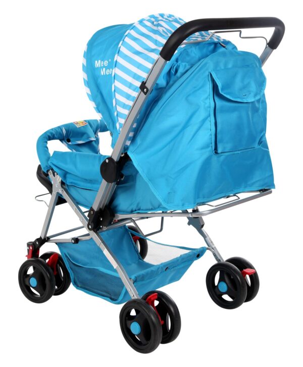 Mee Mee Pram Cum Stroller Stripes Print Blue - MM-26-338