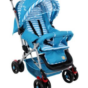 Mee Mee Pram Cum Stroller Stripes Print Blue - MM-26-341