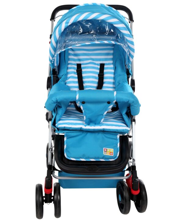 Mee Mee Pram Cum Stroller Stripes Print Blue - MM-26-340