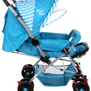 Mee Mee Pram Cum Stroller Stripes Print Blue - MM-26-343