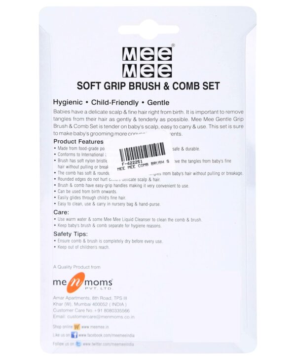 Mee Mee Soft Grip Brush And Comb Set - Orange-661