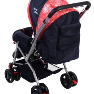 Mee Mee Pram Cum Stroller Circle Print Red And Navy - MM-22-420