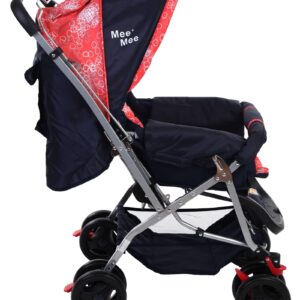 Mee Mee Pram Cum Stroller Circle Print Red And Navy - MM-22-423