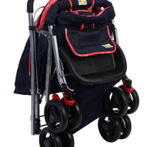 Mee Mee Pram Cum Stroller Circle Print Red And Navy - MM-22-422